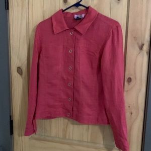 Women’s Pink Linen Snap-up Jacket by Style & Co.